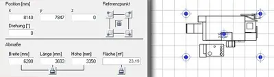 visTABLE Screenshot: interaktiver Referenzpunkt