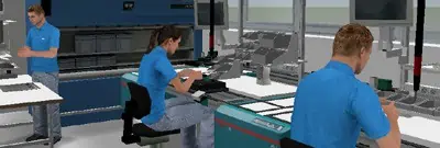 3D-Hallenmodell der Modellfabrik des Fraunhofer IAO