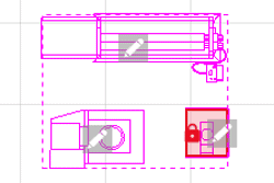 2D CAD drawing of a group of equipment in the visTABLE software